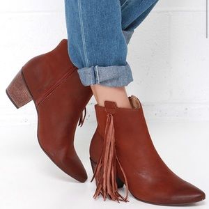 🛍️Matisse Shields Brick Leather Fringe booties, size 6M